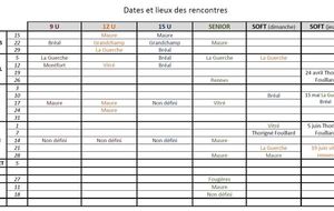 Date et lieux des rencontres 2014